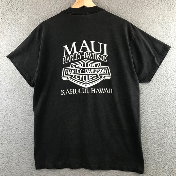 Vintage Harley Davidson T shirt 3D Emblem Black Motorcycle Shirt Pitbull - Picture 2 of 11